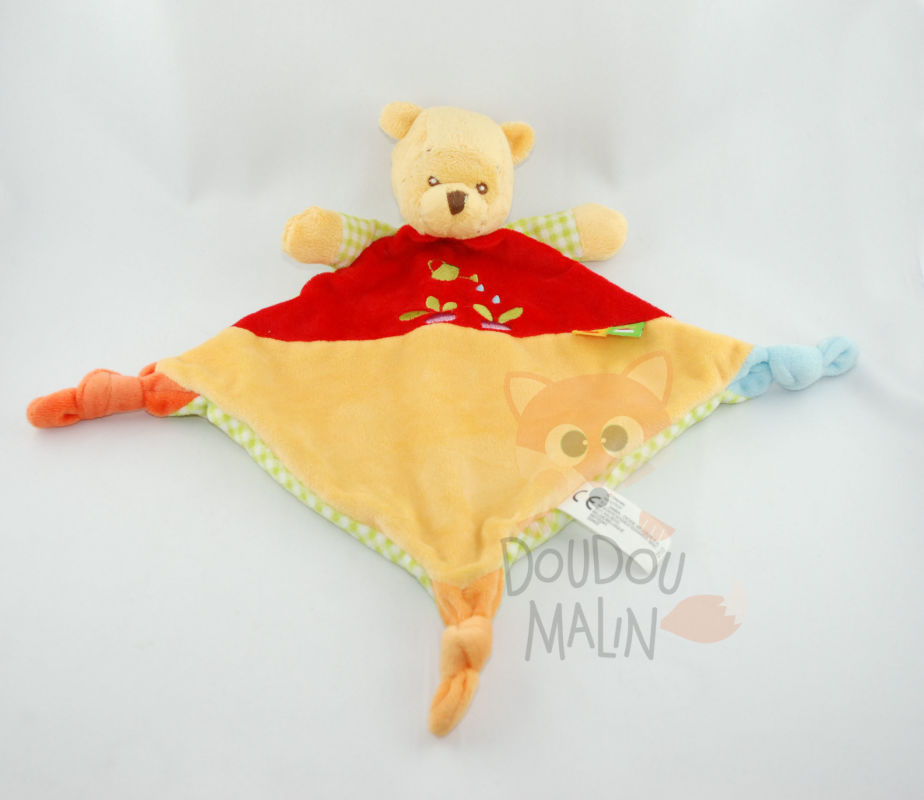  baby comforter winnie pook yellow red radish green 